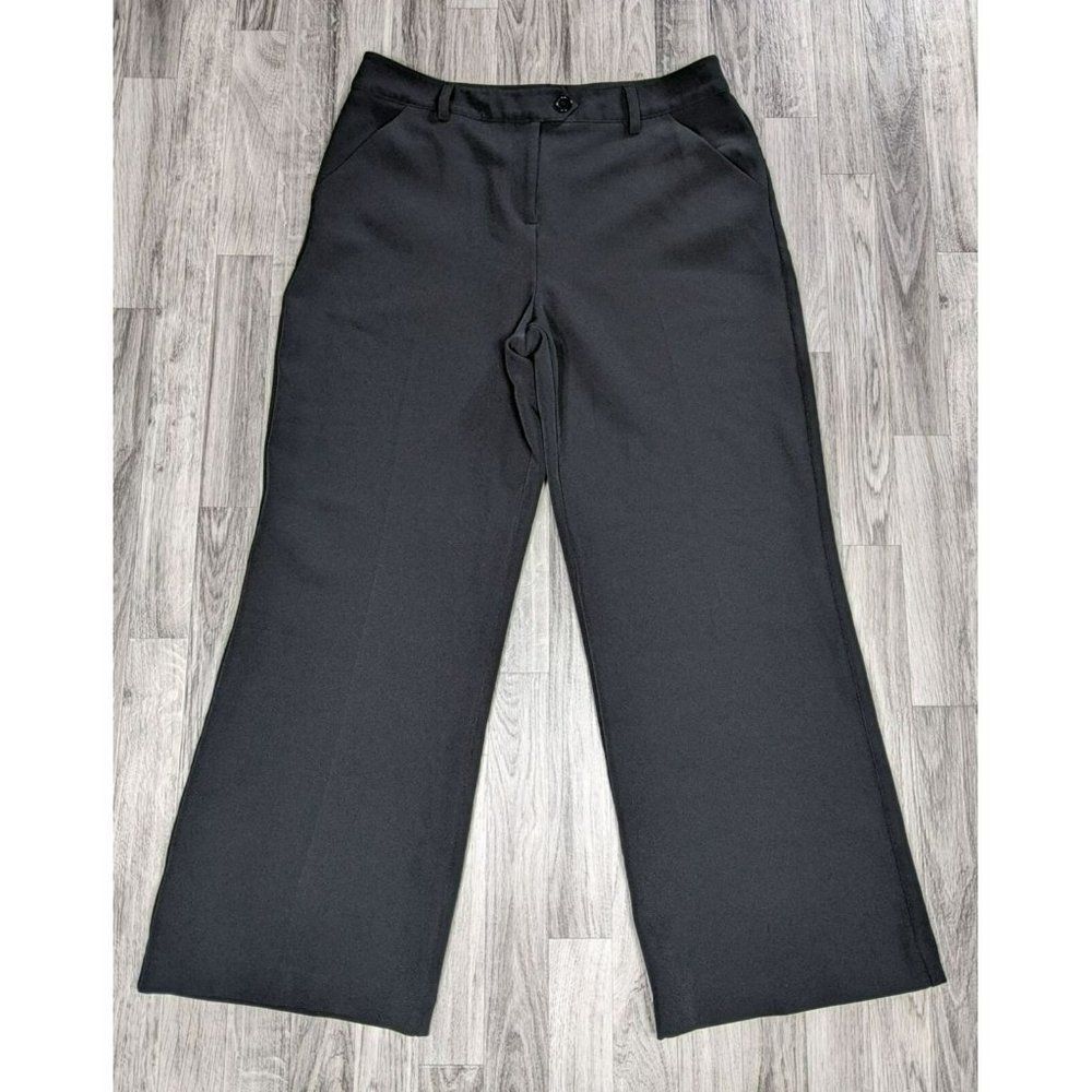 (3/$35) Maurices Juniors Size 15 / 16 R Pockets Wide Leg Black Pants